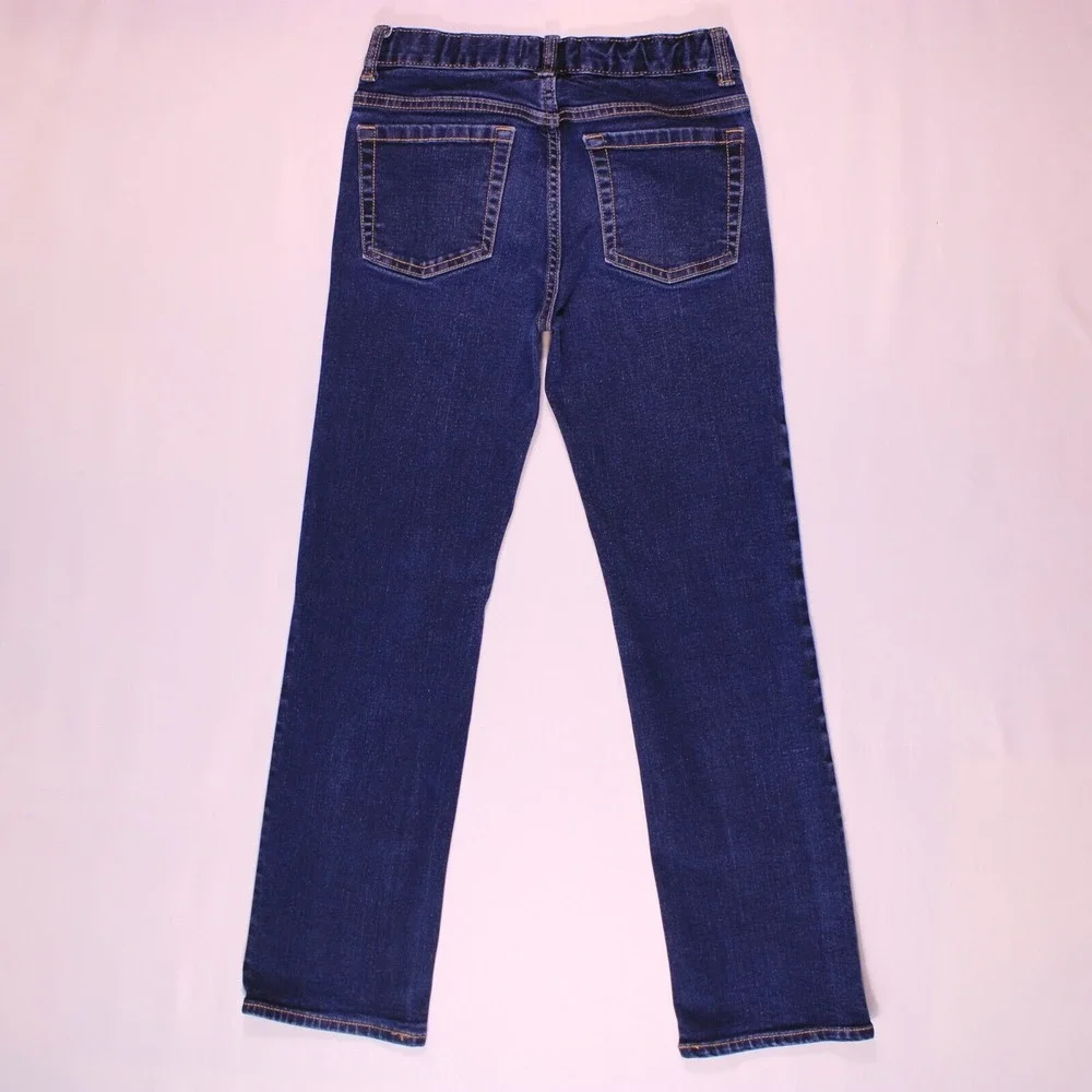 Old‎ Navy Straight Jeans Kids 12 Reg Dark Wash Denim Casual Adjustable Waistband
